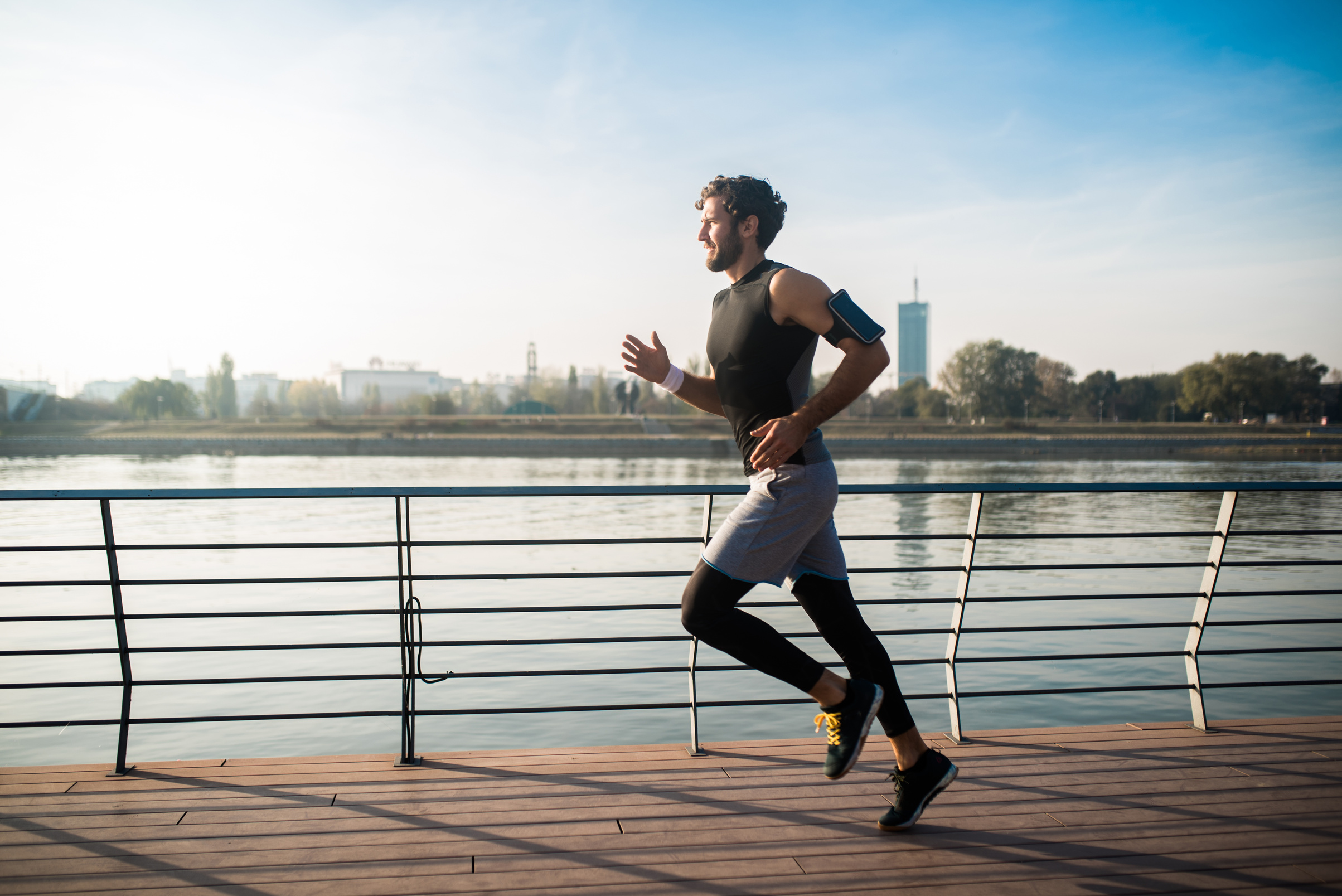 Fit man jogging